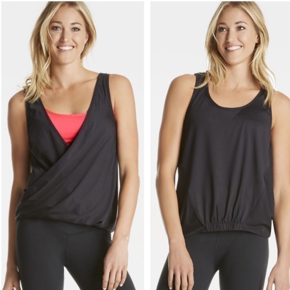 NWT Fabletics Lucia 2-in1 Black Tank Top Sz XS